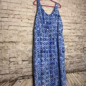 Lane Bryant Blue peek a boo back maxi dresa